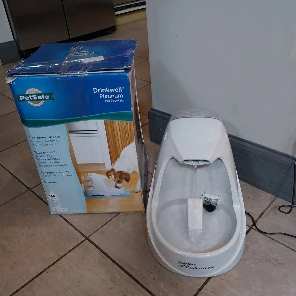 PetSafe Drinkwell Platinum Pet, Cat and Dog Water Fountain - PWW00-13703